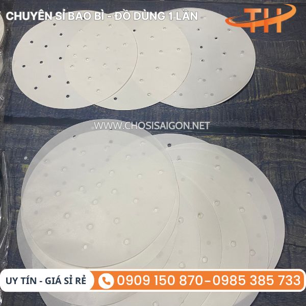 Giấy nến đục lỗ lót nồi chiên không dầu