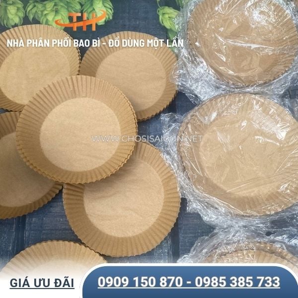 Giấy nến nâu tròn làm bánh