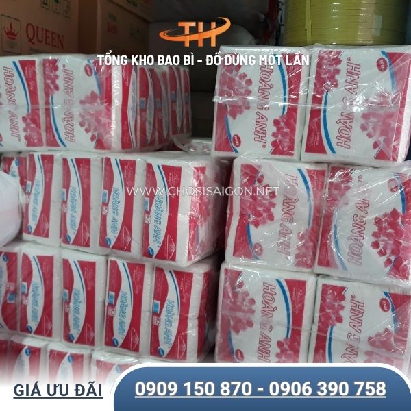 Khăn giấy rút Hoàng Anh giá tốt cho khách sỉ