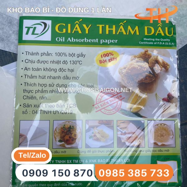 Giấy thấm dầu thực phẩm an toàn, không độc hại giá tốt