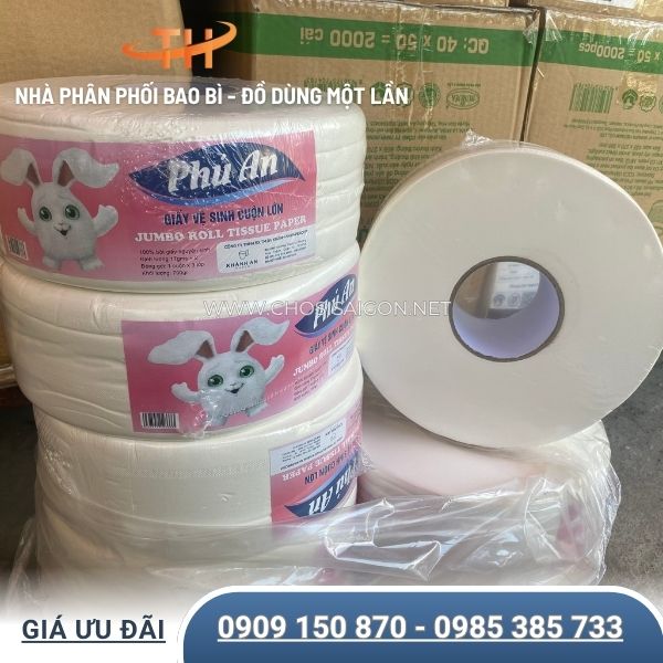 Giấy vệ sinh cuộn Phú An