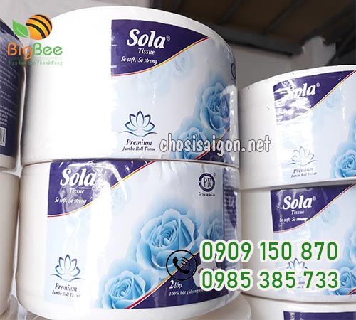 Giấy vệ sinh công nghiệp cuộn 700g Sola sỉ rẻ, uy tín
