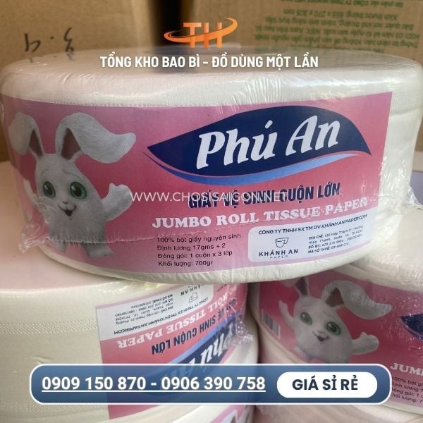 Giấy vệ sinh cuộn công nghiệp lớn Phú An