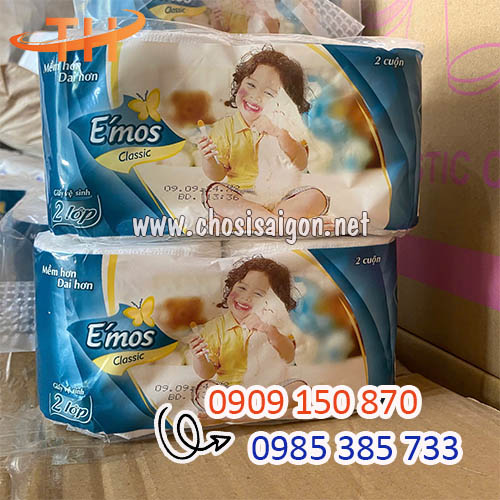 Giấy vệ sinh E'mos mềm mịn cao cấp giá xưởng tại miền Nam