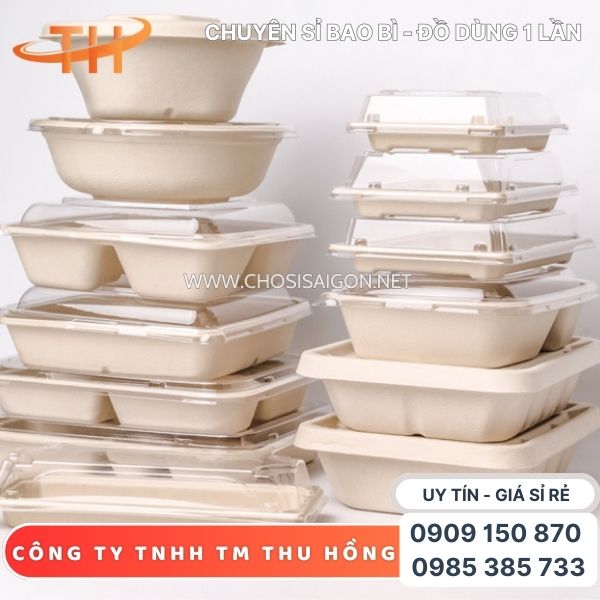 Hộp bã mía 1 ngăn, 2 ngăn, 3 ngăn, 4 ngăn