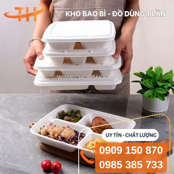 Hộp bã mía 1 ngăn, 2 ngăn, 3 ngăn, 4 ngăn