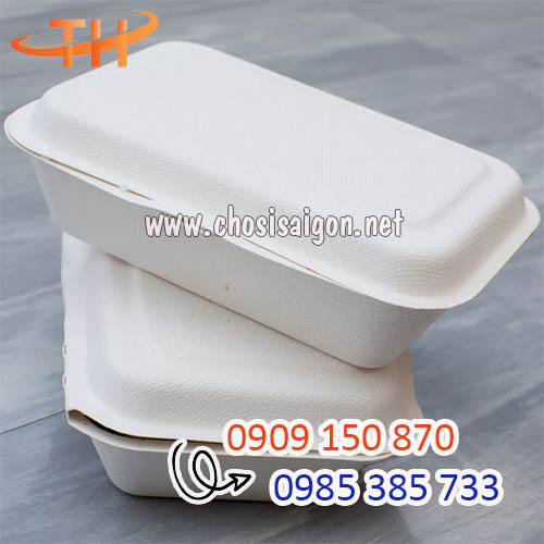 Hộp bả mía 1 ngăn đựng cơm, các mòn xào sỉ rẻ ưu đãi