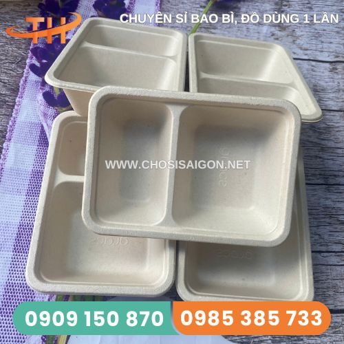 Hộp bã mía 2 ngăn