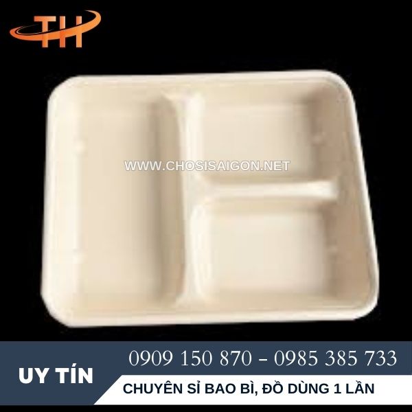 Hộp bã mía 3 ngăn giá rẻ tại Bình Chánh