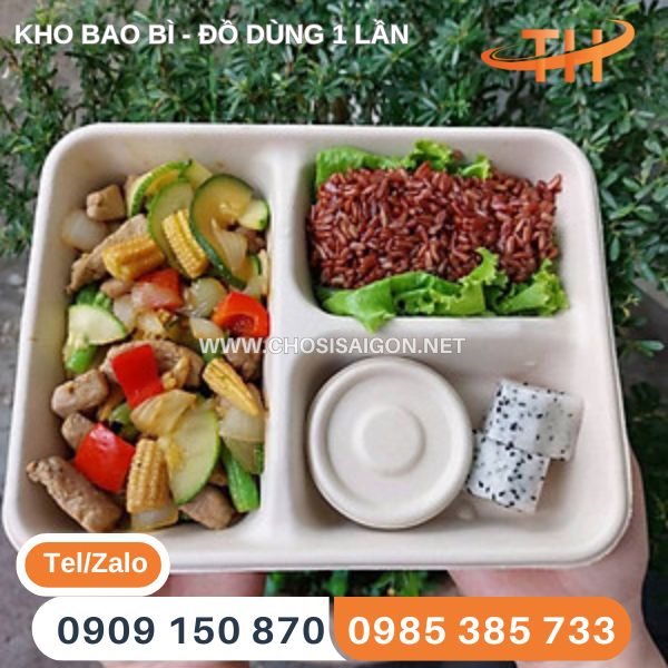 Hộp bã mía 3 ngăn giá sỉ rẻ tại miền Nam