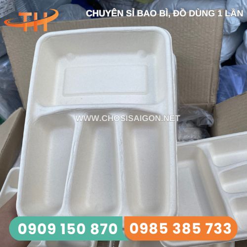 Hộp bã mía 4 ngăn