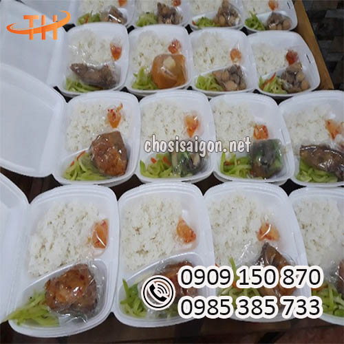 Hộp xốp 2 ngăn đựng cơm, bún xào giá tại xưởng sản xuất