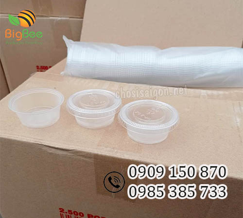 Hộp nhựa đựng nước sốt, nước chấm nắp rời 2.5oz giá rẻ ưu đãi