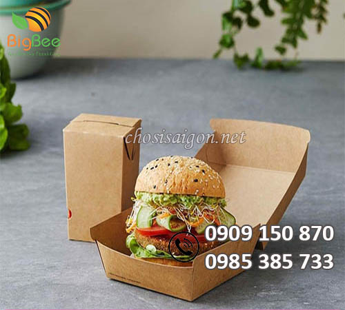 Hộp giấy đựng bánh hamburger 500ml giá sỉ rẻ