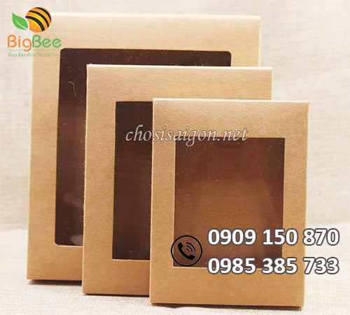 Hộp giấy đựng thức ăn có nắp cửa sổ giá sỉ rẻ