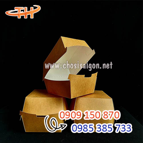 Hộp giấy đựng bánh hamburger mua sỉ giá rẻ