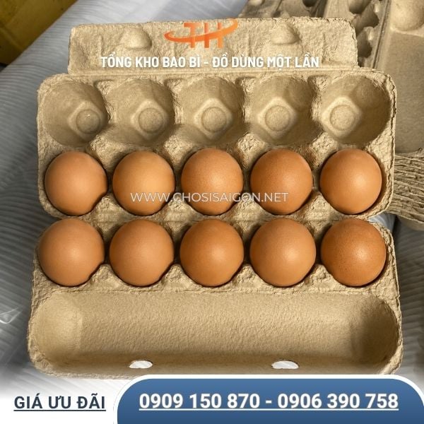 Hộp giấy đựng trứng 10 quả đựng trứng gà, vịt sỉ rẻ