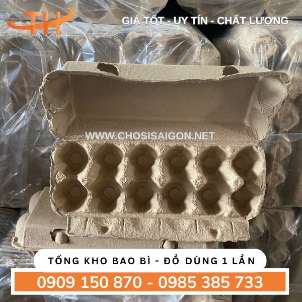 Hộp, vỉ giấy đựng trứng 12 quả có nắp đây giá rẻ nhất thị trường