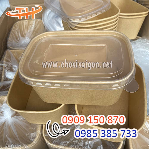 Hộp giấy Kraft Bento 750ml giá sỉ