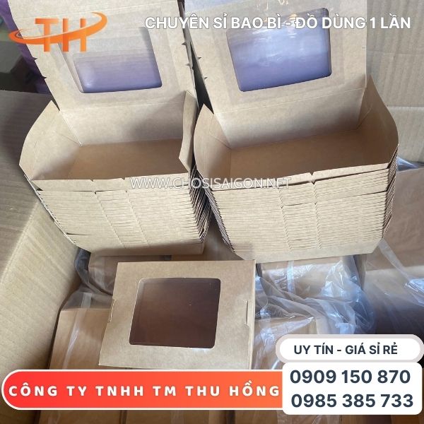 Hộp giấy kraft nắp cửa sổ đa dạng dung tích giá sỉ rẻ