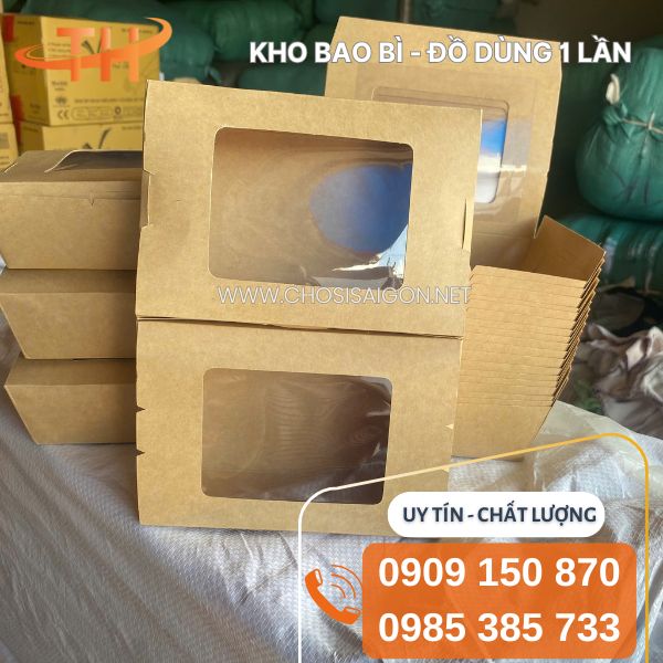 Hộp giấy kraft có cửa sổ thân thiện môi trường giá sỉ rẻ