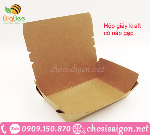 Hộp giấy kraft có nắp gập giá sỉ rẻ tại Tp.HCM