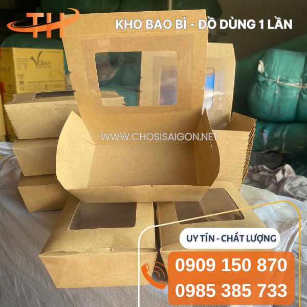 Hộp giấy kraft có cửa sổ an toàn, chất lượng tốt giá rẻ