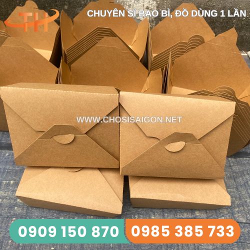 Hộp giấy kraft nắp gài an toàn, tiện lợi