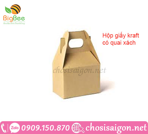 Chuyên sỉ hộp giấy kraft có quai xách giá rẻ tại Tp.HCM