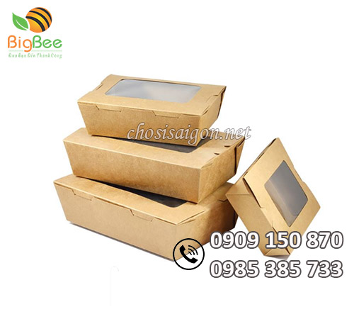 Gía sỉ hộp giấy kraft nắp cửa sổ