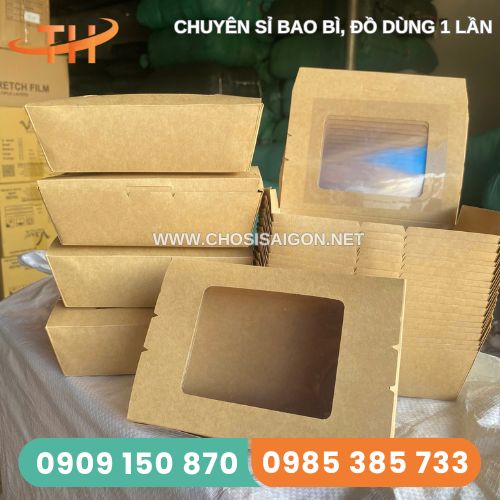 Hộp giấy kraft nắp cửa sổ an toàn, thân thiện môi trường