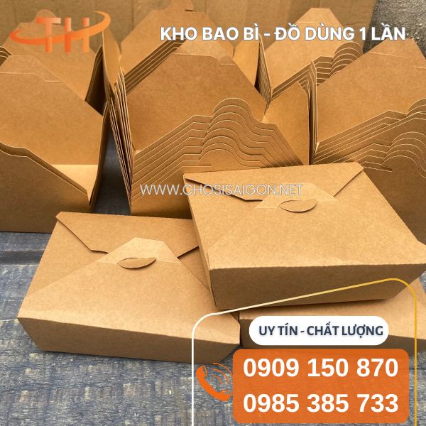 Hộp giấy nắp gài đựng pizza, thức ăn nhanh giá rẻ TP.HCM