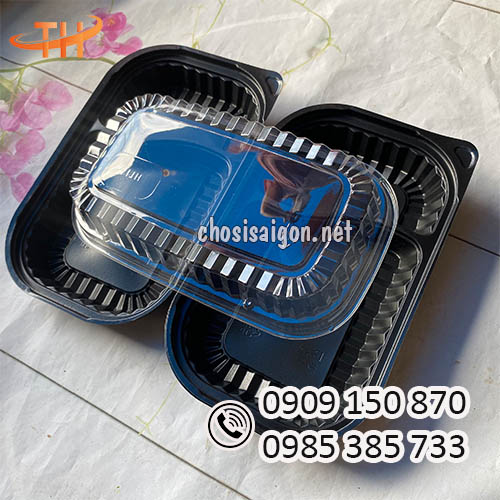 Khay nhựa HT17 2 ngăn đựng cơm giá tốt nhất