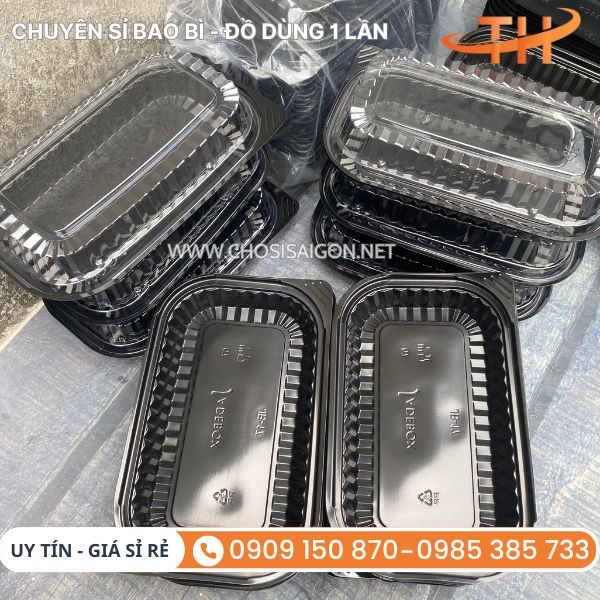 Hộp nhựa đế đen 1 ngăn HT17