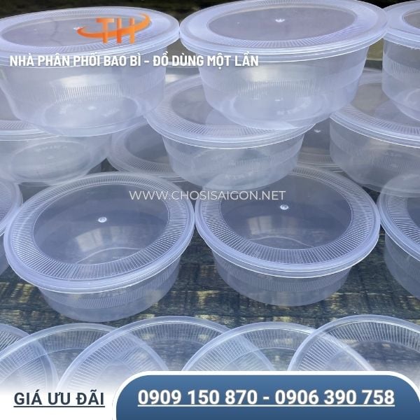 Hộp nhựa tròn 250ml đựng súp, canh, chè