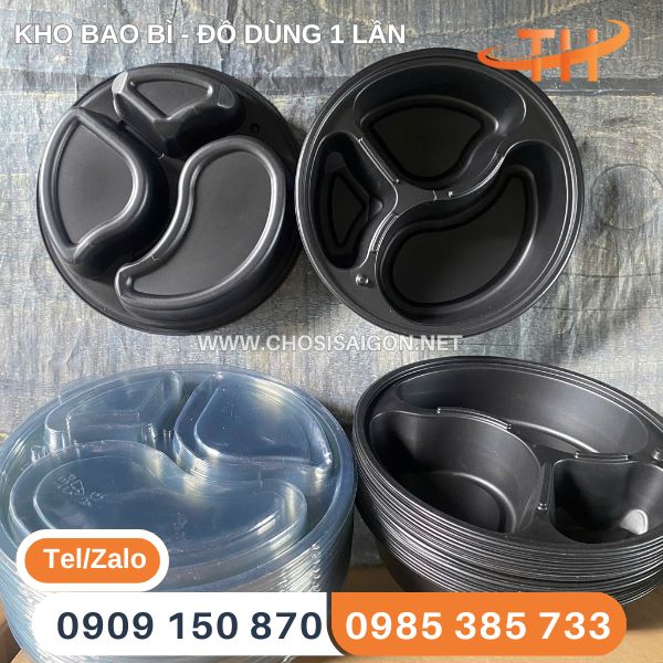 Hộp nhựa 3 ngăn tròn giá sỉ rẻ nhất TP.HCM