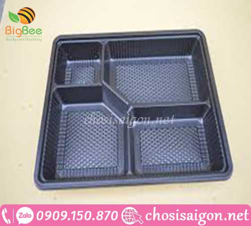 Hộp nhựa 4 ngăn đựng thức thức ăn giá sỉ rẻ tại TP.HCM