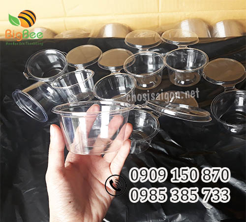 Hộp nhựa đựng nước sốt, nước chấm nắp liền 4oz giá rẻ ưu đãi