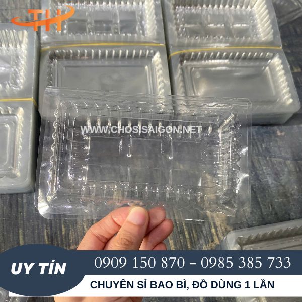 Hộp nhựa 6 múi đựng bánh crepe sầu riêng giá sỉ