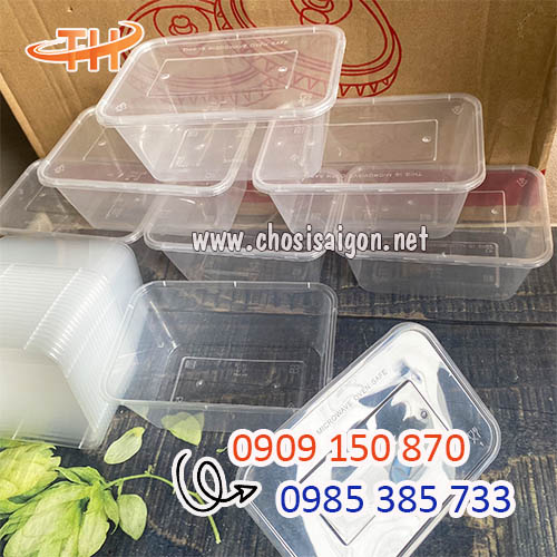 Hộp nhựa chữ nhật 1000ml màu trắng sỉ rẻ tại xưởng