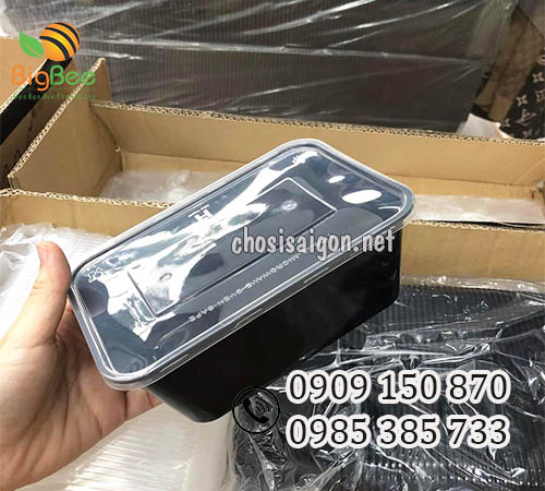 Gía tốt nhất hộp nhựa chữ nhật đen 650ml tại HCM