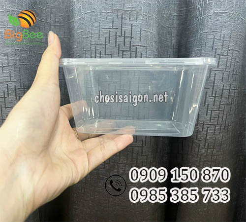 Hộp nhựa chữ nhật trắng 750ml giá rẻ tốt nhất TP.HCM