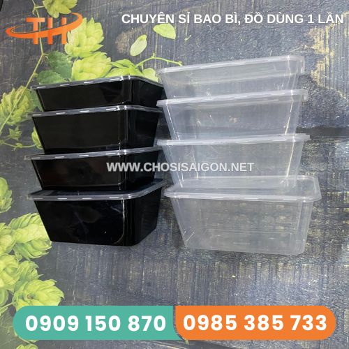 Hộp nhựa chữ nhật 500ml, 650ml, 750ml, 1000ml