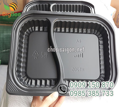 Hộp nhựa đế đen 2 ngăn ht205 giá sỉ