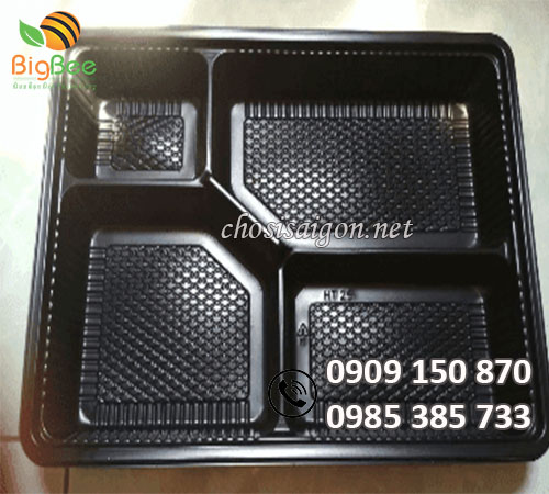 Hộp nhựa đế đen 4 ngăn HT25 giá sỉ rẻ