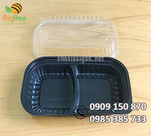 Hộp nhựa đế đen ht17 2 ngăn giá sỉ ưu đãi