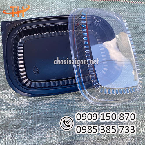 Gía rẻ hộp nhựa đế đen HT203 đựng thức ăn