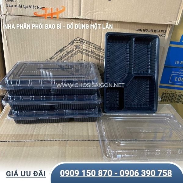 Hộp nhựa 4 ngăn HT25 an toàn, chất lượng tốt