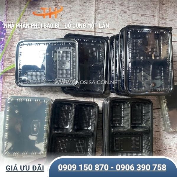 Hộp nhựa 3 ngăn HT88 chịu nhiệt tốt