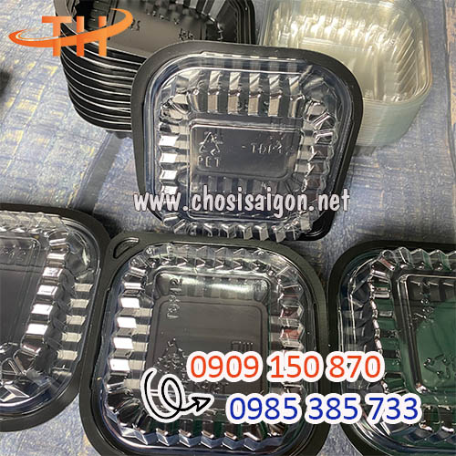 Hộp nhựa đế đen HT12 dùng 1 lần giá sỉ rẻ